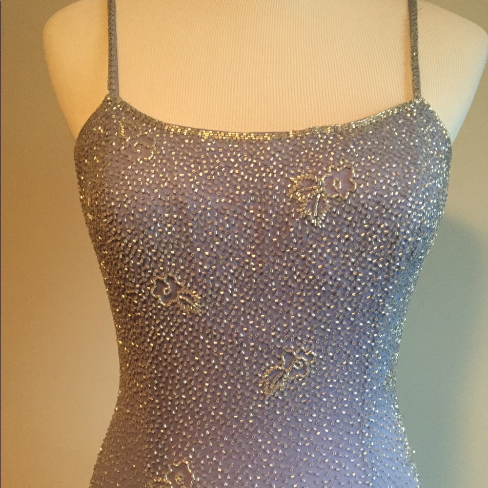 Women’s blue beaded formal gown SZ 8 - Picture 5 of 5